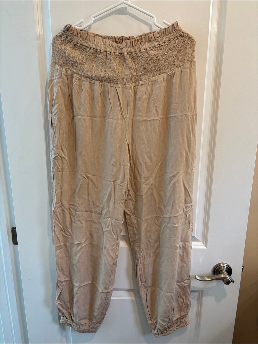 Cupshe Beige Smocked Waist Harem Pants
